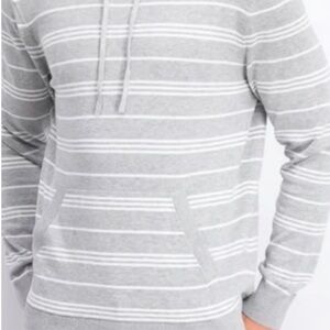 Men's Grey Striped Hooded Sweatshirt
